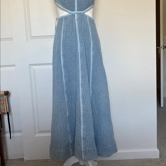 Sabina Musayev Small Gossip Halter Maxi denim chambray 70s boho Blue Dress - Picture 5 of 8